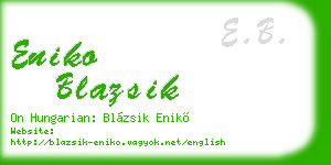 eniko blazsik business card